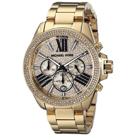 gold chonograoh rinestone face michael kors watch|Michael Kors Women's Wren Chronograph Gold.